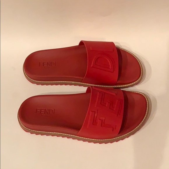 fendi red slides